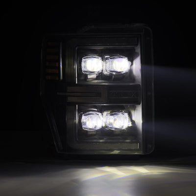 AlphaRex 08-10 Ford Super Duty/Excursion NOVA-Series LED Projector Headlights Black