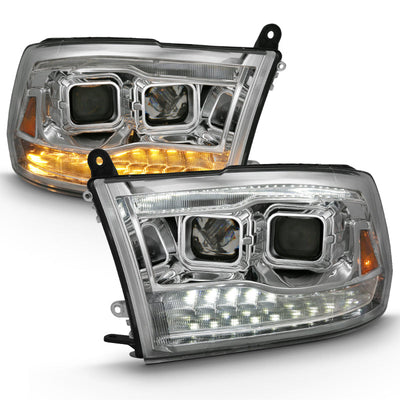 ANZO 2009-2018 Dodge Ram 1500 Projector H.L. Switchback Chrome Amber 111442