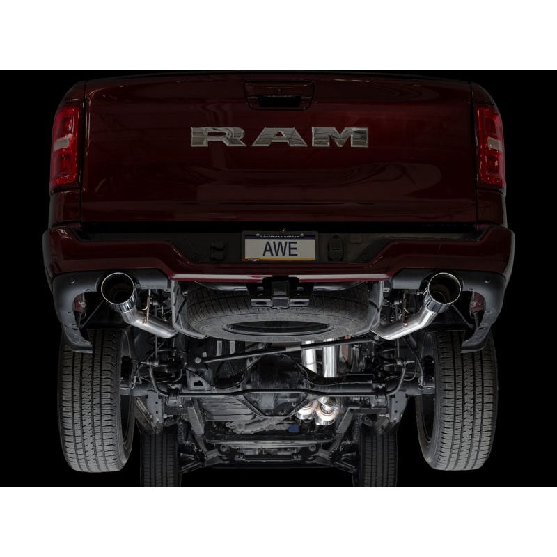 AWE 25+ RAM 1500 3.0TT 0FG Catback Touring Exhaust - Chrome Silver Tips
