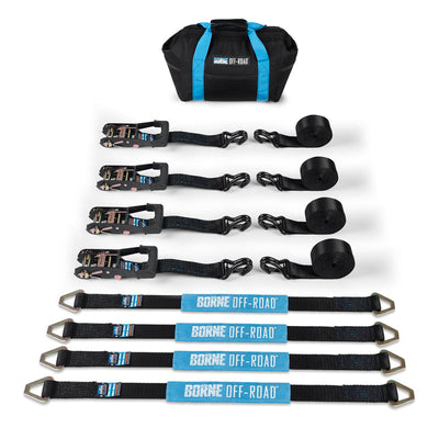 Borne Off-Road Vehicle Ratchet Tie-Down Kit (4 pack) Black BNRTC-TD-4BK