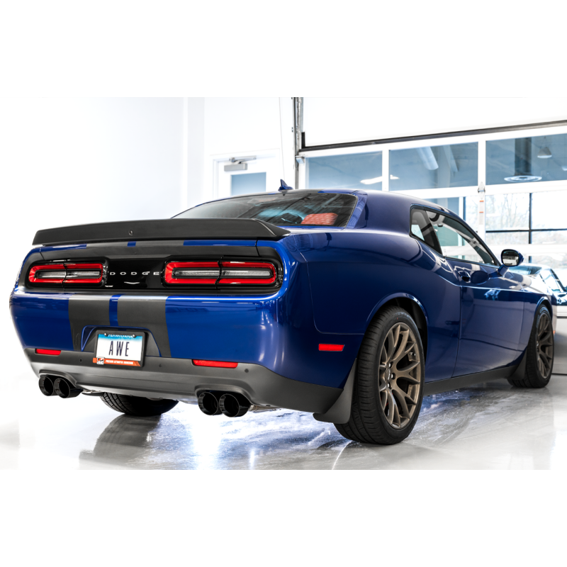 AWE Tuning 2015+ Dodge Challenger 6.4L/6.2L SC Track Edition Exhaust - Quad Diamond Black Tips