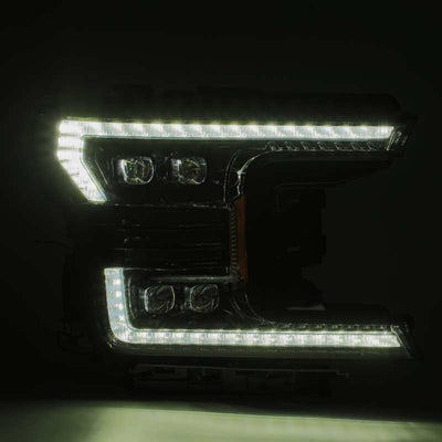 AlphaRex 18-20 Ford F-150 NOVA LED Proj Headlight Plank Style Alpha Blk w/Activ Light/Seq Signal/DRL 880165 *Discontinued