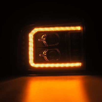 AlphaRex 05-07 Ford Super Duty/Excursion PRO-Series Halogen Projector Headlights Black