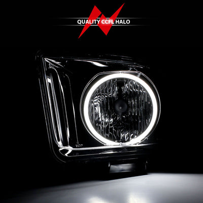 Anzo 2005-2009 Ford Mustang Crystal Headlights w/ Halo Black (CCFL)
