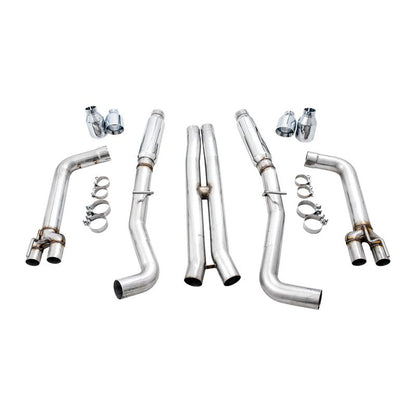 AWE Tuning 2015+ Dodge Challenger 6.4L/6.2L SC Track Edition Exhaust - Quad Chrome Silver Tips
