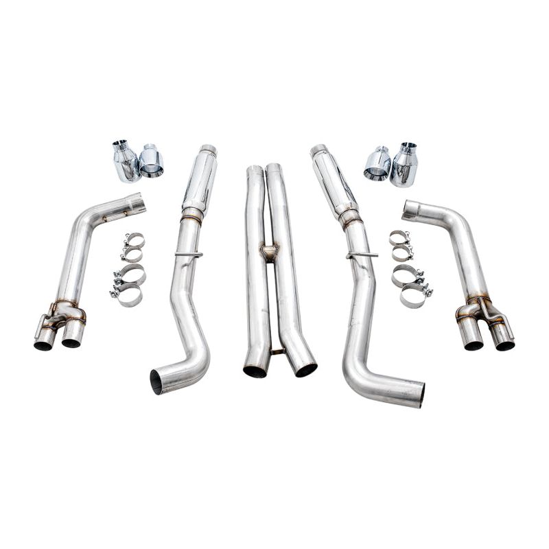 AWE Tuning 2015+ Dodge Challenger 6.4L/6.2L SC Track Edition Exhaust - Quad Chrome Silver Tips