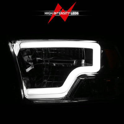 ANZO 2009-2020 Dodge Ram 1500 Full LED Square Projector Headlights w/ Chrome Housing Chrome Amber 111540