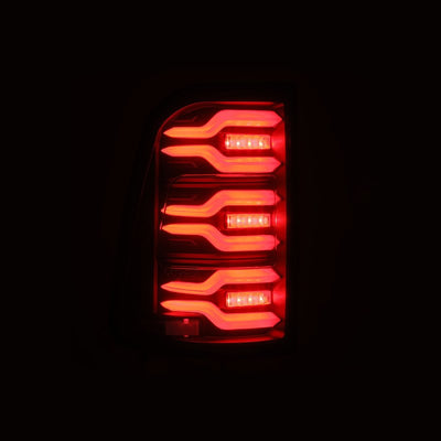 AlphaRex 19-21 Dodge Ram 1500 Luxx-Series LED Tail Lights Black w/Activ Light/Seq Signal 640040 *Discontinued