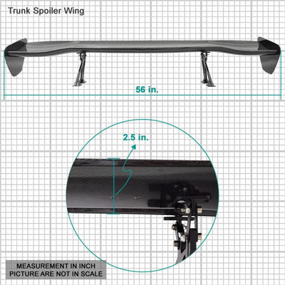 Universal 56" Inch GT Style Racing Trunk Spoiler Wing 3D Carbon Fiber
