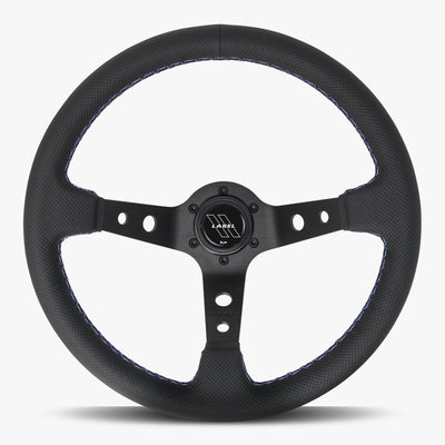 The Daytona | Black Perforated Leather | Black Spoke | Bavarian Stitch