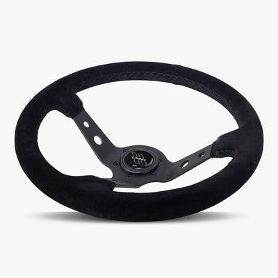 The Daytona | Black Alcantara Suede | Black Spoke | Black Stitch