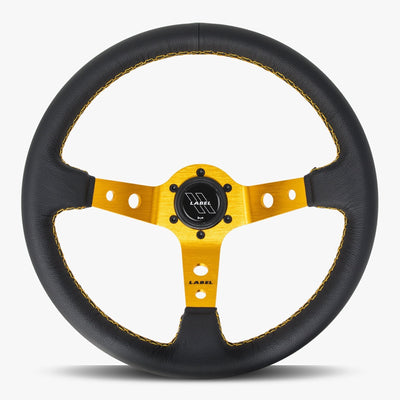 The Daytona | Black Leather | Gold Spoke | Gold Stitch
