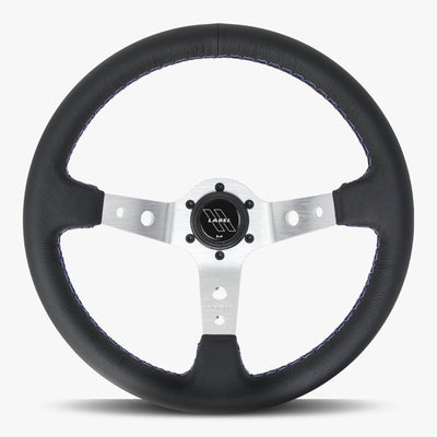 The Daytona | Black Leather | Silver Spoke | Bavarian Stitch