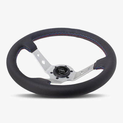 The Daytona | Black Leather | Silver Spoke | Bavarian Stitch