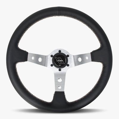 The Daytona | Black Leather | Silver Spoke | White Stitch