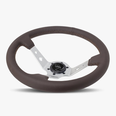 The Daytona | Nappa Brown Leather  | Silver Spoke | Brown Stitch