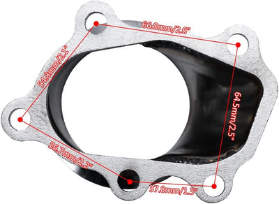 TD04 5 Bolt Turbo Down Pipe Flange 2.5" V Band Conversion Adapter For Subaru WRX