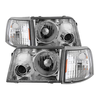 SPYDER Xtune Ford Ranger 93-97 Projector Headlights w/ Corner Lights Chrome PRO-JH-FR93-SET-C 9029394