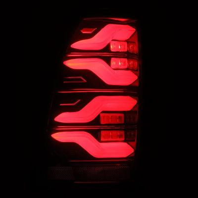 AlphaRex 05-15 Toyota Tacoma LUXX-Series LED Tail Lights Black-Red