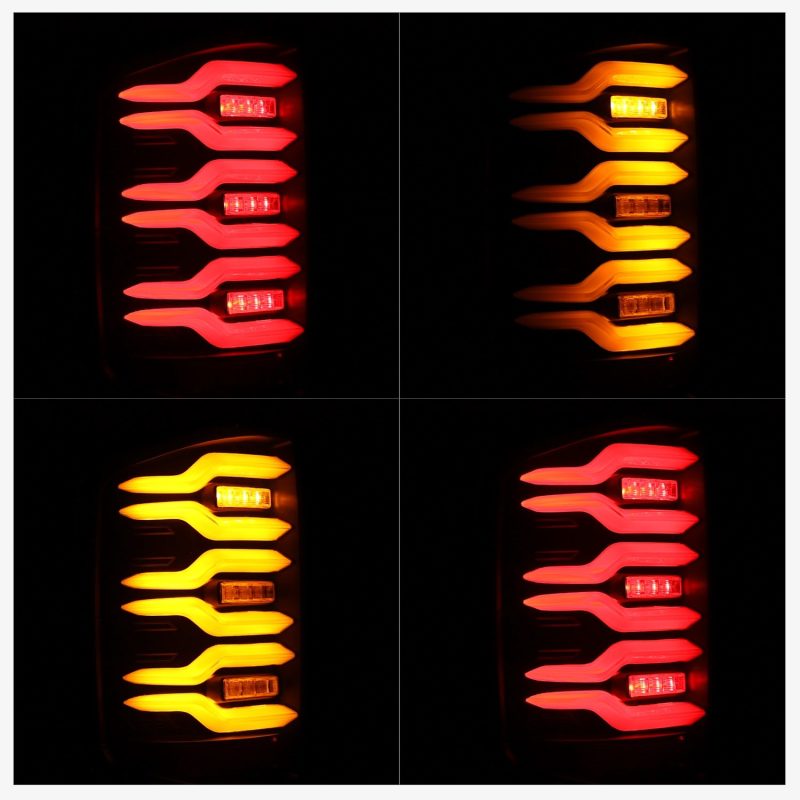 AlphaRex 14-18 Chevrolet Silverado 1500 / 15-19 Silverado 2500HD/3500HD / 15-19 GMC Sierra 3500HD Dually LUXX-Series LED Tail Lights Black