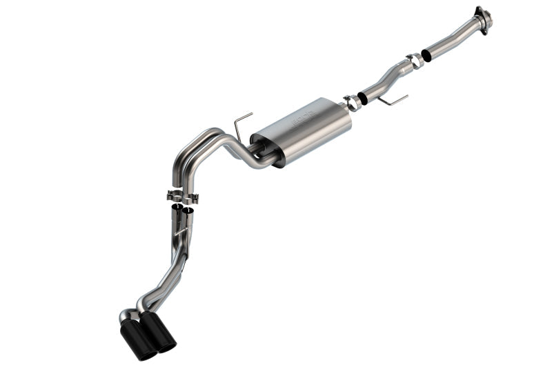 Borla F-150 2021 5.0L 2dr RC SB (122.8 WB) XL/XLT 3/2.25 DSE Cat-Back S-Type Black Chrome Tips 140876BC
