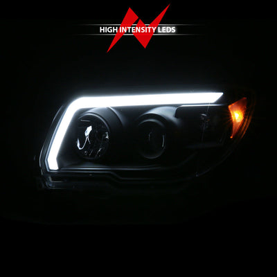 ANZO 06-09 Toyota 4 Runner Projector Headlights Plank Style - Black 111616