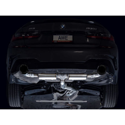 AWE 19-23 BMW 330i / 21-23 BMW 430i Base G2X Touring (Excl.Conv) Axle Back Exhaust - Diamond Black