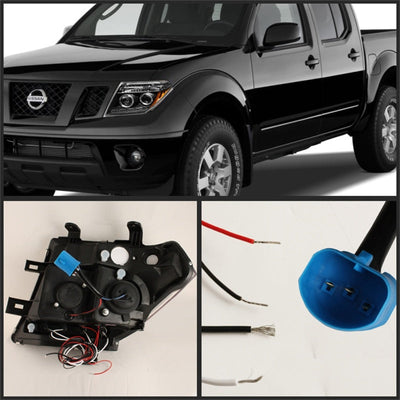 Spyder Nissan Frontier 05-08 Projector Headlights LED Halo LED Blk PRO-YD-NF05-HL-BK 5011527
