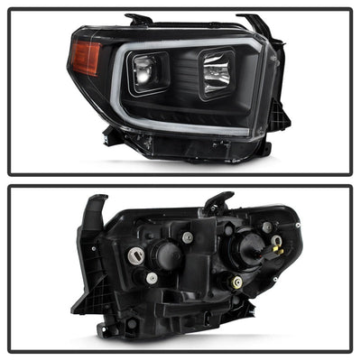 SPYDER xTune 14-17 Toyota Tundra DRL LED Light Bar Projector Headlights - Black (PRO-JH-TTU14-LB-BK) 9043024