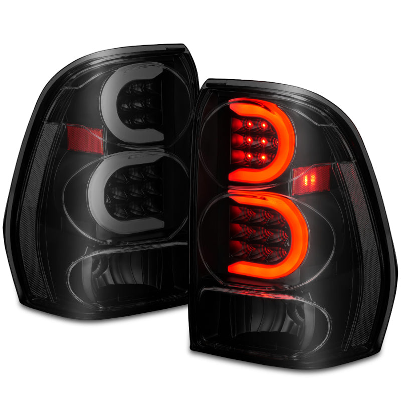 ANZO 2002-2009 Chevrolet Trailblazer LED Tail Lights w/ Light Bar Black Housing Smoke Lens 311372
