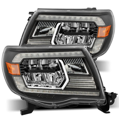 AlphaRex 05-11 Toyota Tacoma LUXX-Series LED Crystal Headlights Black