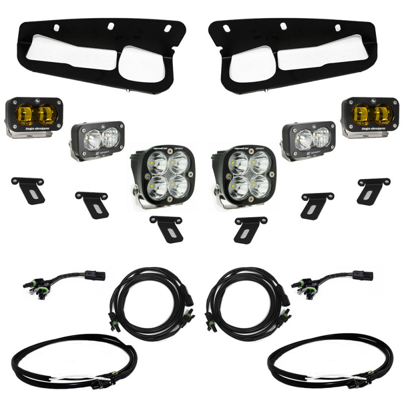 Baja Designs Ford Bronco S2 SAE “Sportsmen” Fog Pocket Light Kit w/Upfitter - Amber