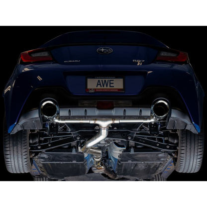 AWE Subaru BRZ/ Toyota GR86/ Toyota 86 Track Edition Cat-Back Exhaust- Chrome Silver Tips