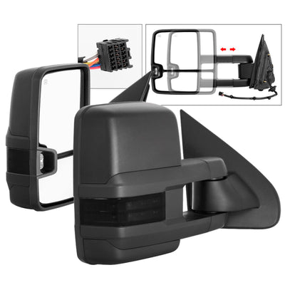 SPYDER xTune Chevy Silverado 14-16 Heated Smoke LED Signal Telescoping Mirrors MIR-CSIL14S-G2-PWH-SM-SET 9936739