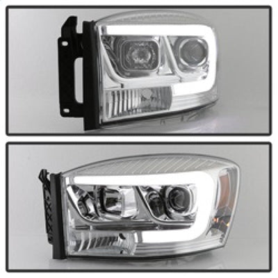 Spyder Dodge Ram 1500 06-08 V2 Projector Headlights - Light Bar DRL - Chrome (PRO-YD-DR06V2-LB-C) 5085290