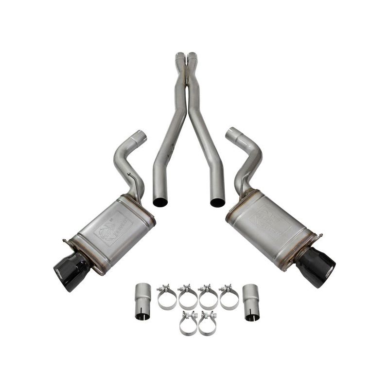 aFe Mach Force-Xp 3in CB Stainless Steel Dual Exhaust System w/ Black Tips 09-15 Cadillac CTS-V
