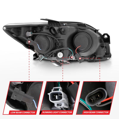 Anzo 2005-2010 Scion Tc Projector Headlights w/ Halo Black (CCFL)
