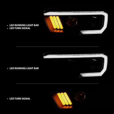 Anzo  16-17 Toyota Tacoma Projector Headlights w/ Plank Style Design