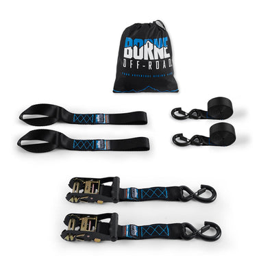 Borne Off-Road Heavy-Duty Ratchet Tie-Down Kit (2-Pack) - Black BNRTC-TDHD-2BK