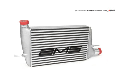 AMS Performance 08-15 Mitsubishi EVO X Front Mount Intercooler w/Modular Cast End Tanks & Logo AMS.04.09.0001-1