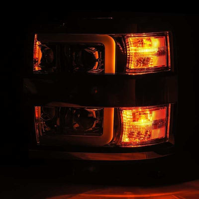 AlphaRex 15-19 Chevrolet Silverado 2500HD/3500HD PRO-Series Halogen Projector Headlights Black