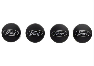 Ford Racing Car Black and Chrome Wheel Cap M-1096K-BCC