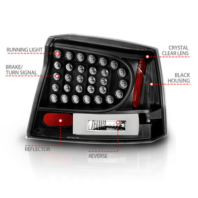 Anzo 2006-2008 Dodge Charger LED Taillights Black