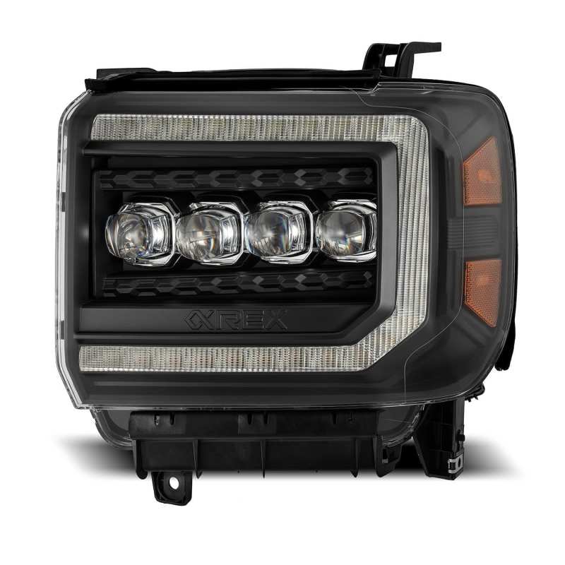 AlphaRex 14-18 GMC Sierra NOVA-Series LED Projector Headlights Black