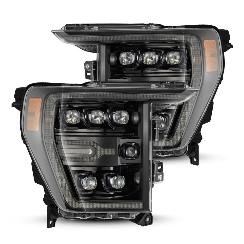 AlphaRex 21-23 Ford F150 / 21-23 Ford F150 Raptor NOVA-Series LED Projector Headlights Alpha-Black