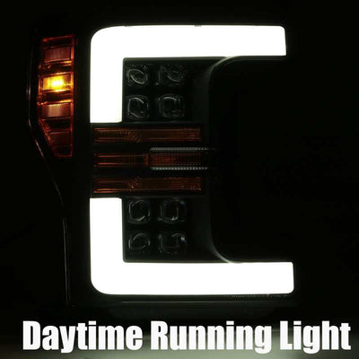 AlphaRex 17-19 Ford Super Duty NOVA-Series LED Projector Headlights Black