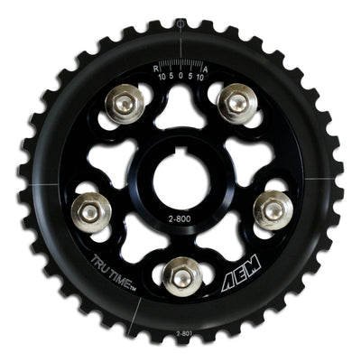 AEM Electronics Tru-Time Cam Gear Black 5-Bolt Honda D15B7 D16A6 & D16Z6