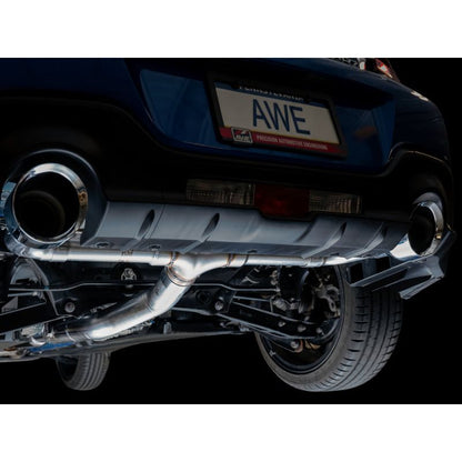 AWE Subaru BRZ/ Toyota GR86/ Toyota 86 Track Edition Cat-Back Exhaust- Chrome Silver Tips