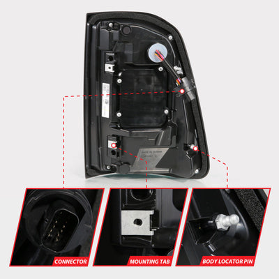 ANZO 19-24 RAM 1500 (Factory LED Models ONLY) Full LED Tail Lights SeqSig Black - Pair 311481A