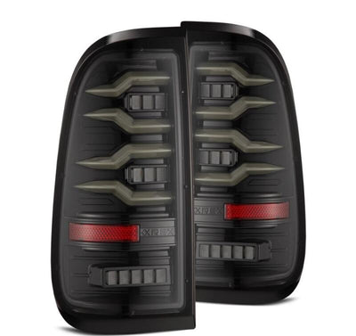 AlphaRex 97-03 Ford F150 / 99-16 Ford F250/F350/F450/F550 LUXX-Series LED Tail Lights - Alpha-Black 658001 *Discontinued